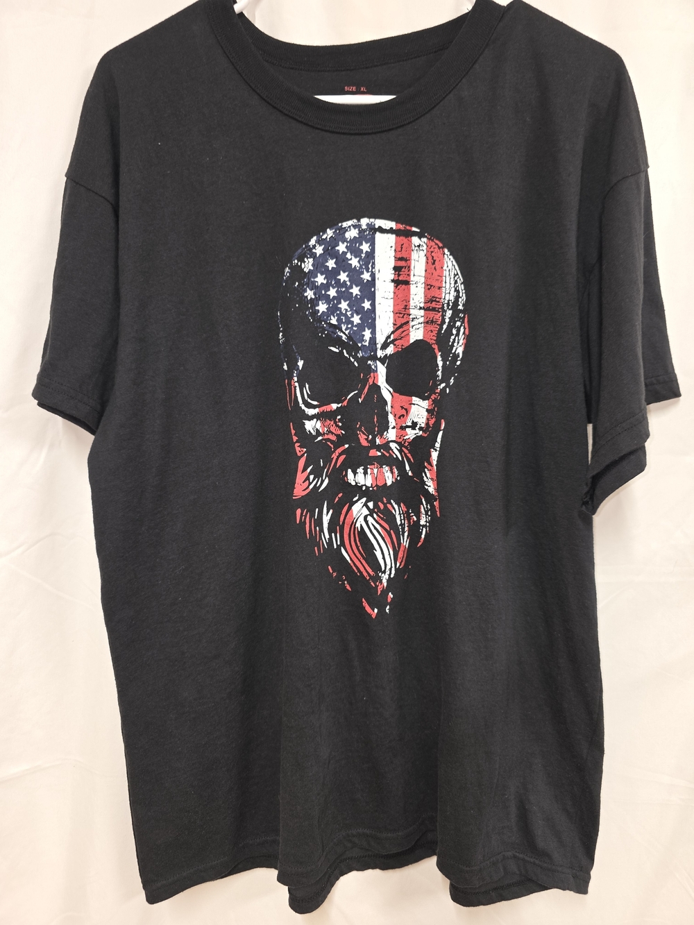 Rothco Black Tee with American Flag Skull Graphic